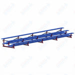 Jaypro Sports Bleacher  - 3 Row - Tip & Roll, Double Foot Plank, Powder Coated - 27' L (BLDP-327TRGPC)