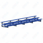 Jaypro Sports Bleacher  - 3 Row - Tip & Roll, Double Foot Plank, Powder Coated - 27' L (BLDP-327TRGPC)