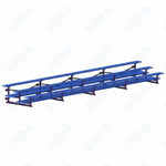 Jaypro Sports Bleacher  - 3 Row - Tip & Roll, Double Foot Plank, Powder Coated - 27' L (BLDP-327TRGPC)