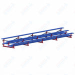 Jaypro Sports Bleacher  - 3 Row - Tip & Roll, Double Foot Plank, Powder Coated - 27' L (BLDP-327TRGPC)