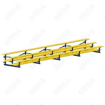 Jaypro Sports Bleacher  - 3 Row - Tip & Roll, Double Foot Plank, Powder Coated - 27' L (BLDP-327TRGPC)