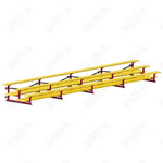 Jaypro Sports Bleacher  - 3 Row - Tip & Roll, Double Foot Plank, Powder Coated - 27' L (BLDP-327TRGPC)