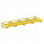 Jaypro Sports Bleacher  - 3 Row - Tip & Roll, Double Foot Plank, Powder Coated - 27' L (BLDP-327TRGPC)