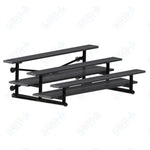 Jaypro Sports Bleacher  - 3 Row - Tip & Roll, Double Foot Plank, powder Coated - 7.5' L (BLDP-375TRGPC)