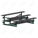 Jaypro Sports Bleacher  - 3 Row - Tip & Roll, Double Foot Plank, powder Coated - 7.5' L (BLDP-375TRGPC)