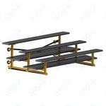 Jaypro Sports Bleacher  - 3 Row - Tip & Roll, Double Foot Plank, powder Coated - 7.5' L (BLDP-375TRGPC)