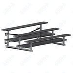 Jaypro Sports Bleacher  - 3 Row - Tip & Roll, Double Foot Plank, powder Coated - 7.5' L (BLDP-375TRGPC)