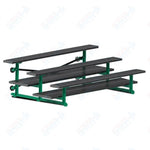 Jaypro Sports Bleacher  - 3 Row - Tip & Roll, Double Foot Plank, powder Coated - 7.5' L (BLDP-375TRGPC)