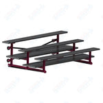 Jaypro Sports Bleacher  - 3 Row - Tip & Roll, Double Foot Plank, powder Coated - 7.5' L (BLDP-375TRGPC)