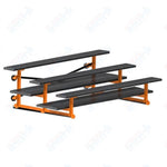 Jaypro Sports Bleacher  - 3 Row - Tip & Roll, Double Foot Plank, powder Coated - 7.5' L (BLDP-375TRGPC)