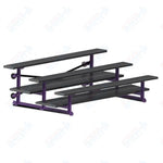 Jaypro Sports Bleacher  - 3 Row - Tip & Roll, Double Foot Plank, powder Coated - 7.5' L (BLDP-375TRGPC)