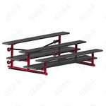Jaypro Sports Bleacher  - 3 Row - Tip & Roll, Double Foot Plank, powder Coated - 7.5' L (BLDP-375TRGPC)