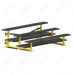 Jaypro Sports Bleacher  - 3 Row - Tip & Roll, Double Foot Plank, powder Coated - 7.5' L (BLDP-375TRGPC)