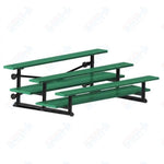 Jaypro Sports Bleacher  - 3 Row - Tip & Roll, Double Foot Plank, powder Coated - 7.5' L (BLDP-375TRGPC)