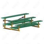 Jaypro Sports Bleacher  - 3 Row - Tip & Roll, Double Foot Plank, powder Coated - 7.5' L (BLDP-375TRGPC)