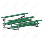 Jaypro Sports Bleacher  - 3 Row - Tip & Roll, Double Foot Plank, powder Coated - 7.5' L (BLDP-375TRGPC)