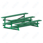 Jaypro Sports Bleacher  - 3 Row - Tip & Roll, Double Foot Plank, powder Coated - 7.5' L (BLDP-375TRGPC)
