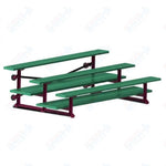 Jaypro Sports Bleacher  - 3 Row - Tip & Roll, Double Foot Plank, powder Coated - 7.5' L (BLDP-375TRGPC)
