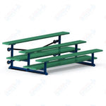 Jaypro Sports Bleacher  - 3 Row - Tip & Roll, Double Foot Plank, powder Coated - 7.5' L (BLDP-375TRGPC)