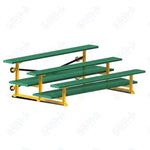 Jaypro Sports Bleacher  - 3 Row - Tip & Roll, Double Foot Plank, powder Coated - 7.5' L (BLDP-375TRGPC)