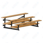 Jaypro Sports Bleacher  - 3 Row - Tip & Roll, Double Foot Plank, powder Coated - 7.5' L (BLDP-375TRGPC)