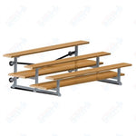 Jaypro Sports Bleacher  - 3 Row - Tip & Roll, Double Foot Plank, powder Coated - 7.5' L (BLDP-375TRGPC)