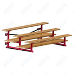 Jaypro Sports Bleacher  - 3 Row - Tip & Roll, Double Foot Plank, powder Coated - 7.5' L (BLDP-375TRGPC)