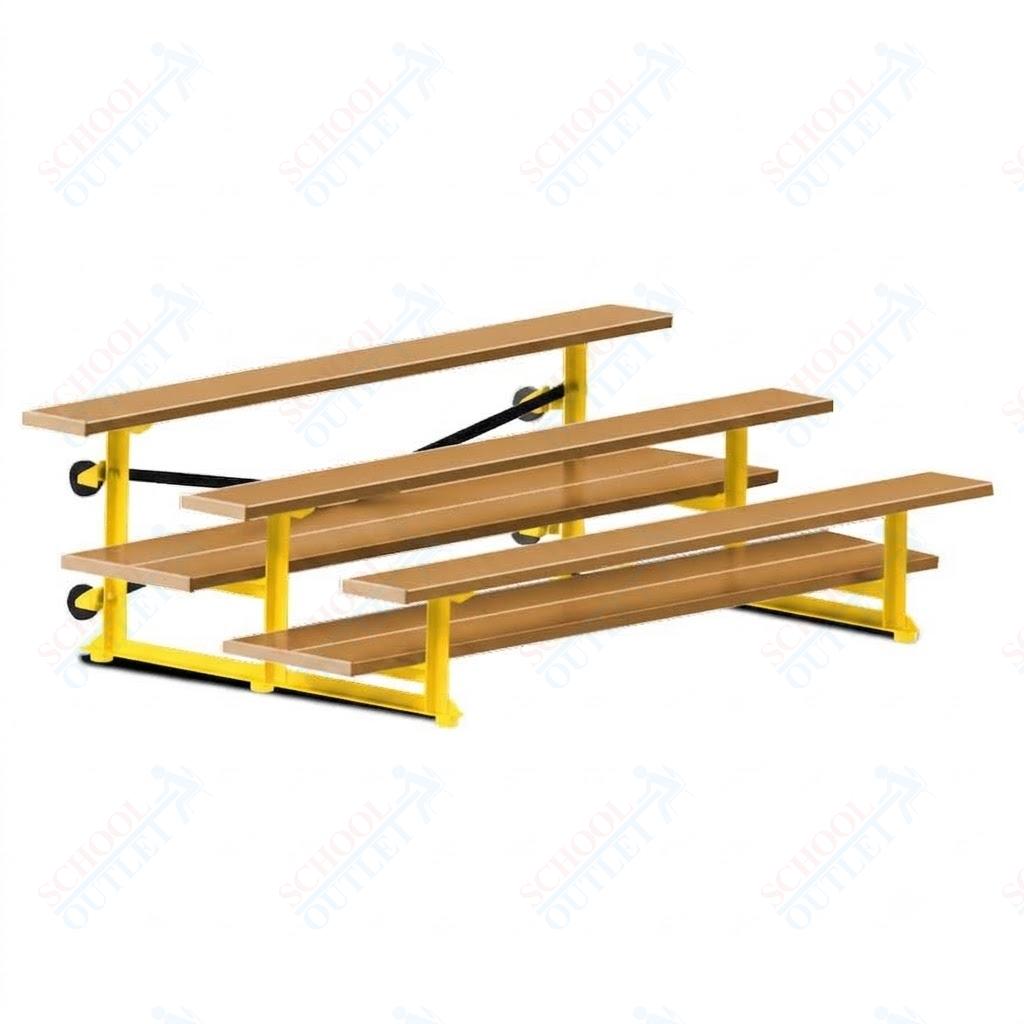 Jaypro Sports Bleacher  - 3 Row - Tip & Roll, Double Foot Plank, powder Coated - 7.5' L (BLDP-375TRGPC)