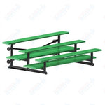 Jaypro Sports Bleacher  - 3 Row - Tip & Roll, Double Foot Plank, powder Coated - 7.5' L (BLDP-375TRGPC)