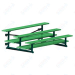 Jaypro Sports Bleacher  - 3 Row - Tip & Roll, Double Foot Plank, powder Coated - 7.5' L (BLDP-375TRGPC)