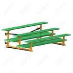 Jaypro Sports Bleacher  - 3 Row - Tip & Roll, Double Foot Plank, powder Coated - 7.5' L (BLDP-375TRGPC)