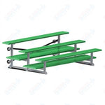 Jaypro Sports Bleacher  - 3 Row - Tip & Roll, Double Foot Plank, powder Coated - 7.5' L (BLDP-375TRGPC)