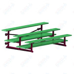 Jaypro Sports Bleacher  - 3 Row - Tip & Roll, Double Foot Plank, powder Coated - 7.5' L (BLDP-375TRGPC)