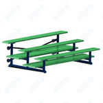 Jaypro Sports Bleacher  - 3 Row - Tip & Roll, Double Foot Plank, powder Coated - 7.5' L (BLDP-375TRGPC)
