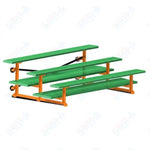 Jaypro Sports Bleacher  - 3 Row - Tip & Roll, Double Foot Plank, powder Coated - 7.5' L (BLDP-375TRGPC)