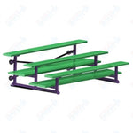 Jaypro Sports Bleacher  - 3 Row - Tip & Roll, Double Foot Plank, powder Coated - 7.5' L (BLDP-375TRGPC)