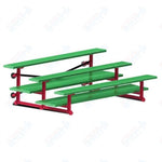 Jaypro Sports Bleacher  - 3 Row - Tip & Roll, Double Foot Plank, powder Coated - 7.5' L (BLDP-375TRGPC)