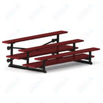 Jaypro Sports Bleacher  - 3 Row - Tip & Roll, Double Foot Plank, powder Coated - 7.5' L (BLDP-375TRGPC)