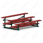 Jaypro Sports Bleacher  - 3 Row - Tip & Roll, Double Foot Plank, powder Coated - 7.5' L (BLDP-375TRGPC)