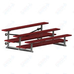 Jaypro Sports Bleacher  - 3 Row - Tip & Roll, Double Foot Plank, powder Coated - 7.5' L (BLDP-375TRGPC)