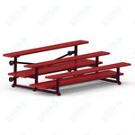 Jaypro Sports Bleacher  - 3 Row - Tip & Roll, Double Foot Plank, powder Coated - 7.5' L (BLDP-375TRGPC)