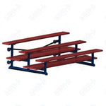 Jaypro Sports Bleacher  - 3 Row - Tip & Roll, Double Foot Plank, powder Coated - 7.5' L (BLDP-375TRGPC)