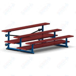 Jaypro Sports Bleacher  - 3 Row - Tip & Roll, Double Foot Plank, powder Coated - 7.5' L (BLDP-375TRGPC)