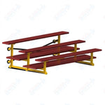 Jaypro Sports Bleacher  - 3 Row - Tip & Roll, Double Foot Plank, powder Coated - 7.5' L (BLDP-375TRGPC)