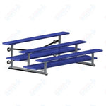 Jaypro Sports Bleacher  - 3 Row - Tip & Roll, Double Foot Plank, powder Coated - 7.5' L (BLDP-375TRGPC)