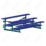 Jaypro Sports Bleacher  - 3 Row - Tip & Roll, Double Foot Plank, powder Coated - 7.5' L (BLDP-375TRGPC)