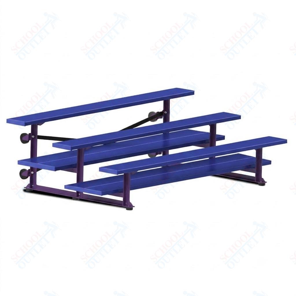 Jaypro Sports Bleacher  - 3 Row - Tip & Roll, Double Foot Plank, powder Coated - 7.5' L (BLDP-375TRGPC)