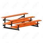 Jaypro Sports Bleacher  - 3 Row - Tip & Roll, Double Foot Plank, powder Coated - 7.5' L (BLDP-375TRGPC)
