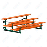 Jaypro Sports Bleacher  - 3 Row - Tip & Roll, Double Foot Plank, powder Coated - 7.5' L (BLDP-375TRGPC)