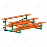 Jaypro Sports Bleacher  - 3 Row - Tip & Roll, Double Foot Plank, powder Coated - 7.5' L (BLDP-375TRGPC)
